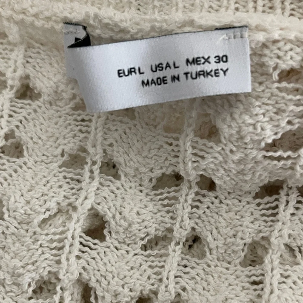 Zara Cream Ivory Lace Knit Cardigan Large Coquette Cottagecore Cropped Top